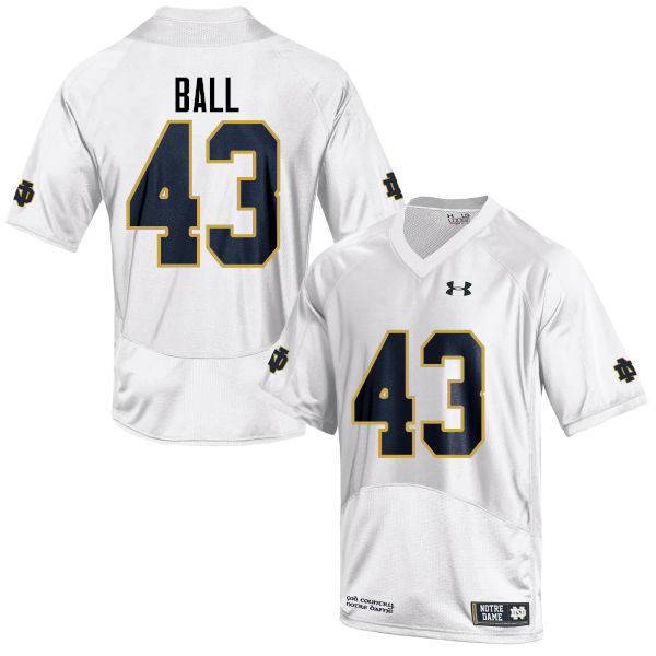 Men #43 Brian Ball Notre Dame Fighting Irish College Football Jerseys-White